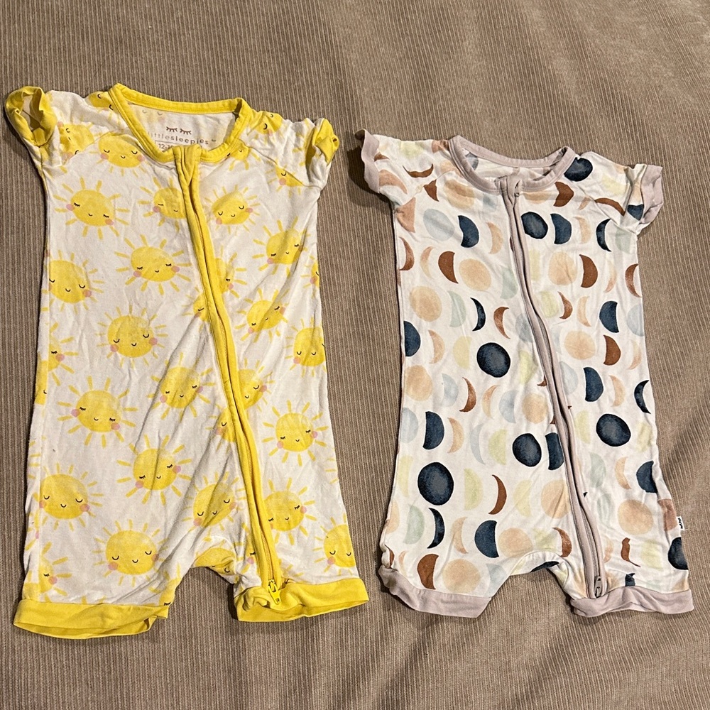 Little Sleepies Yellow and Multicolor Kids One Pieces